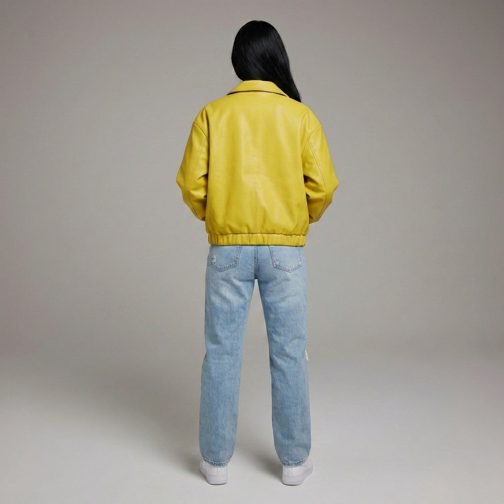 Lemon Glow Aura Women’s Varsity Jacket
