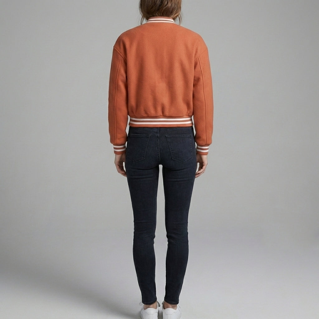 Orange Fusion Women’s Varsity Jacket