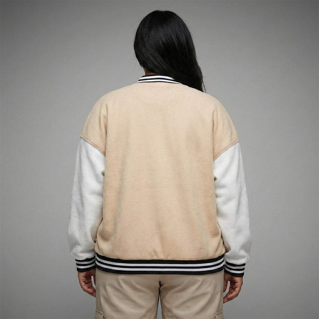 Beige Bliss Women’s Varsity Jacket