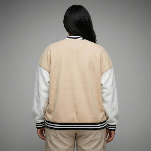 Beige Bliss Women’s Varsity Jacket