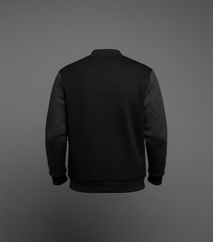 black body grey sleeves varsity jacket