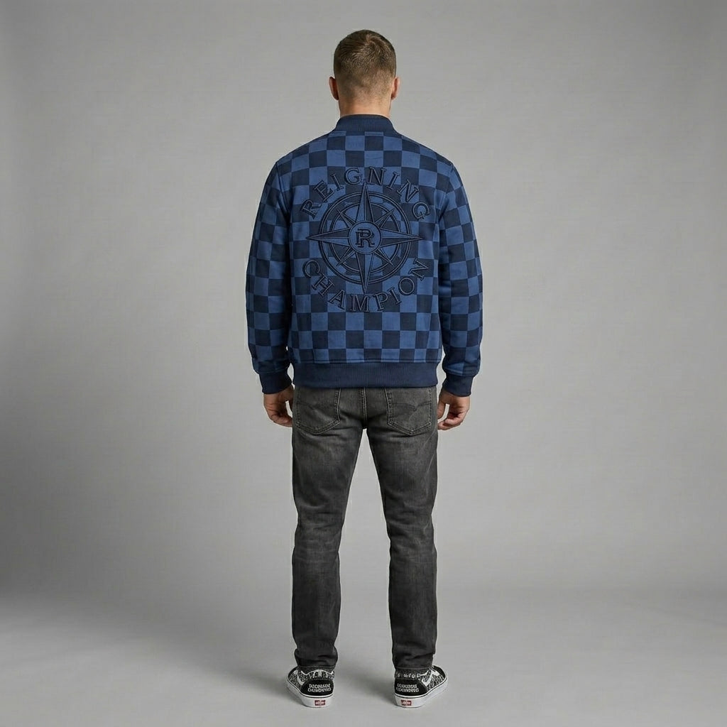 Men’s Blue Varsity Jacket – Classic Letterman Streetwear Style