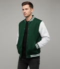 green body white sleeves varsity jacket