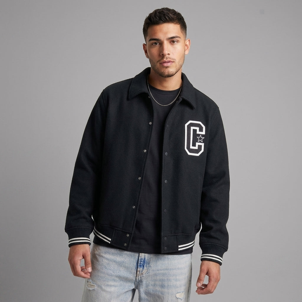 Men’s Retro Varsity Jacket – Classic Letterman Bomber Style