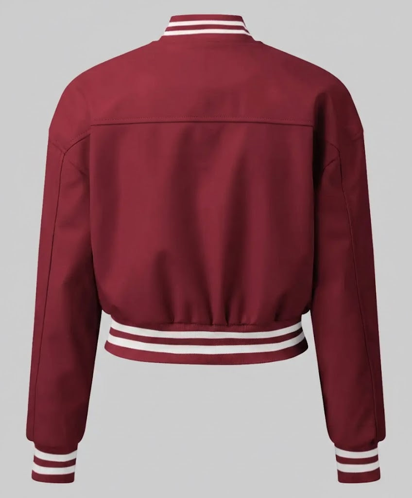Maroon Leather Women’s Varsity Jacket