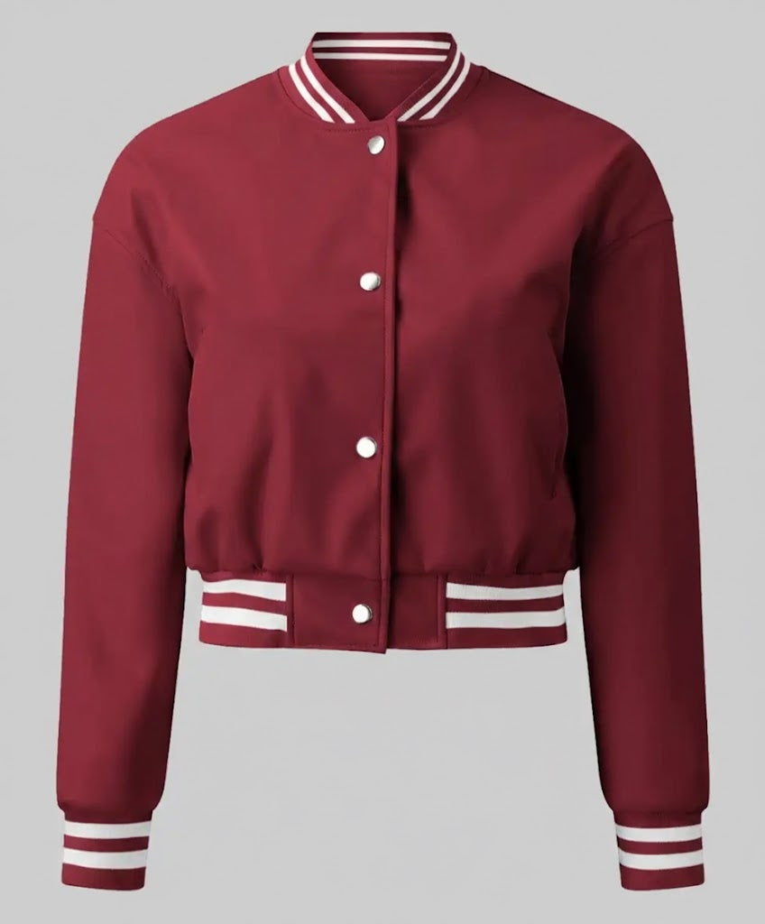 Maroon Leather Women’s Varsity Jacket