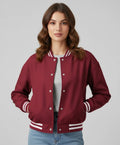 Maroon Leather Women’s Varsity Jacket