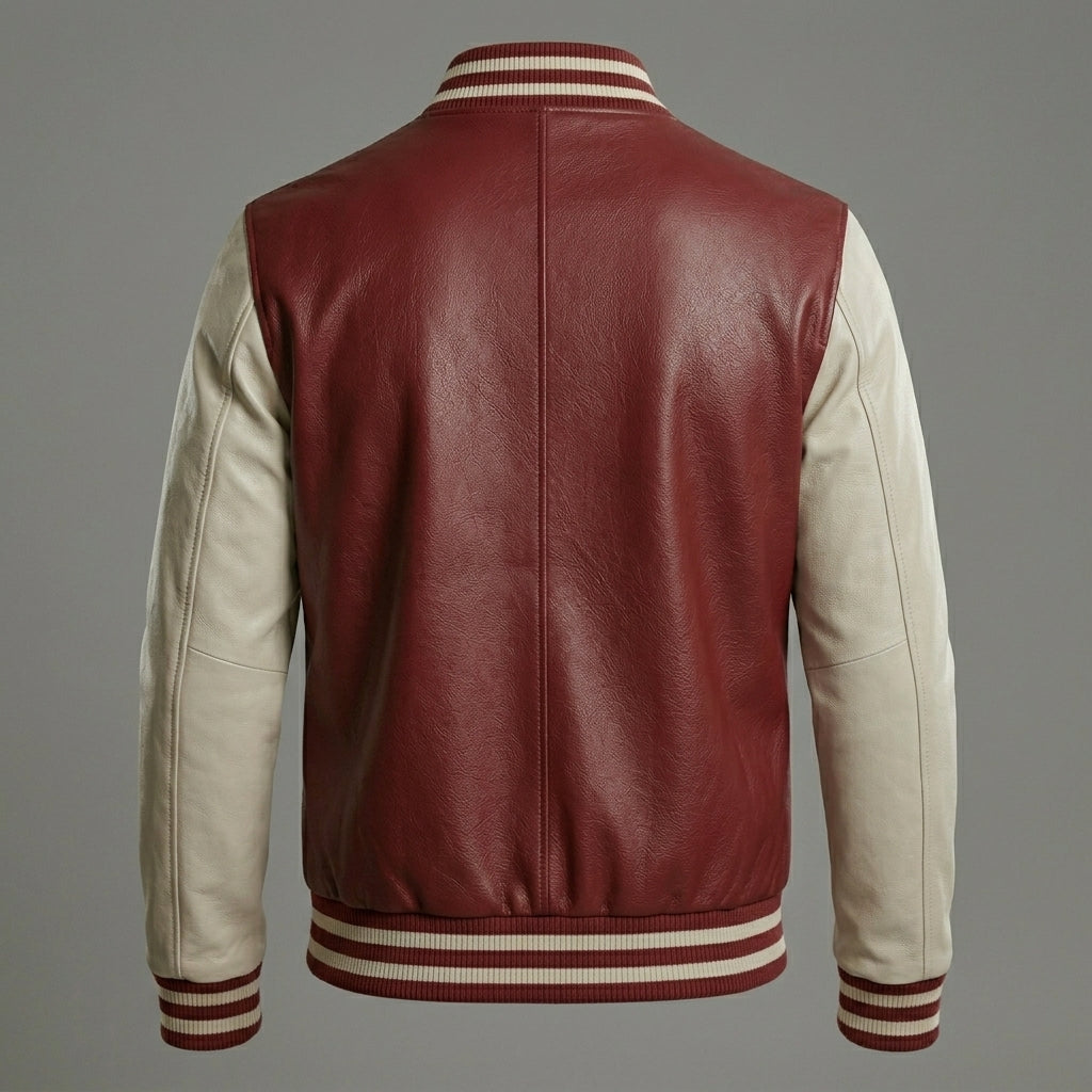 Men’s Premium Leather Varsity Jacket – Classic Letterman Style