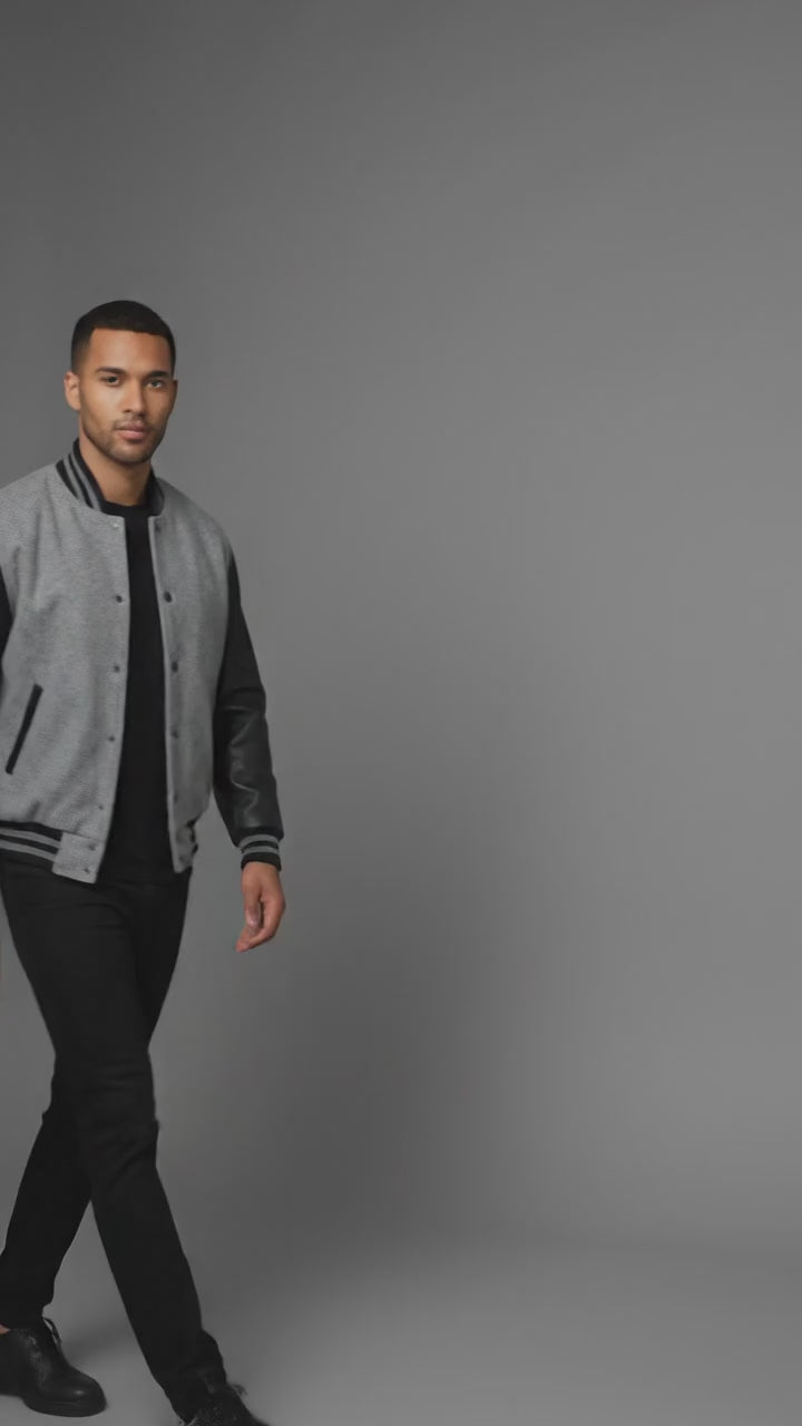 Men’s Vintage Brown Wool Varsity Jacket – Retro Letterman Style