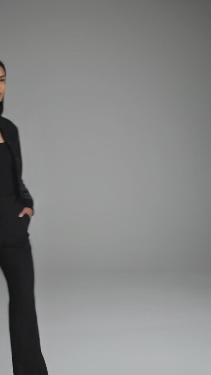 Edge Black Women’s Leather Varsity Jacket
