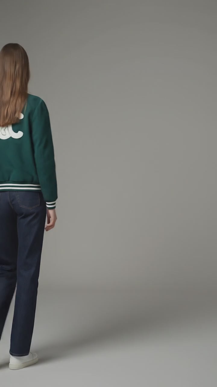 Deep Green Dream Varsity Letterman Jacket