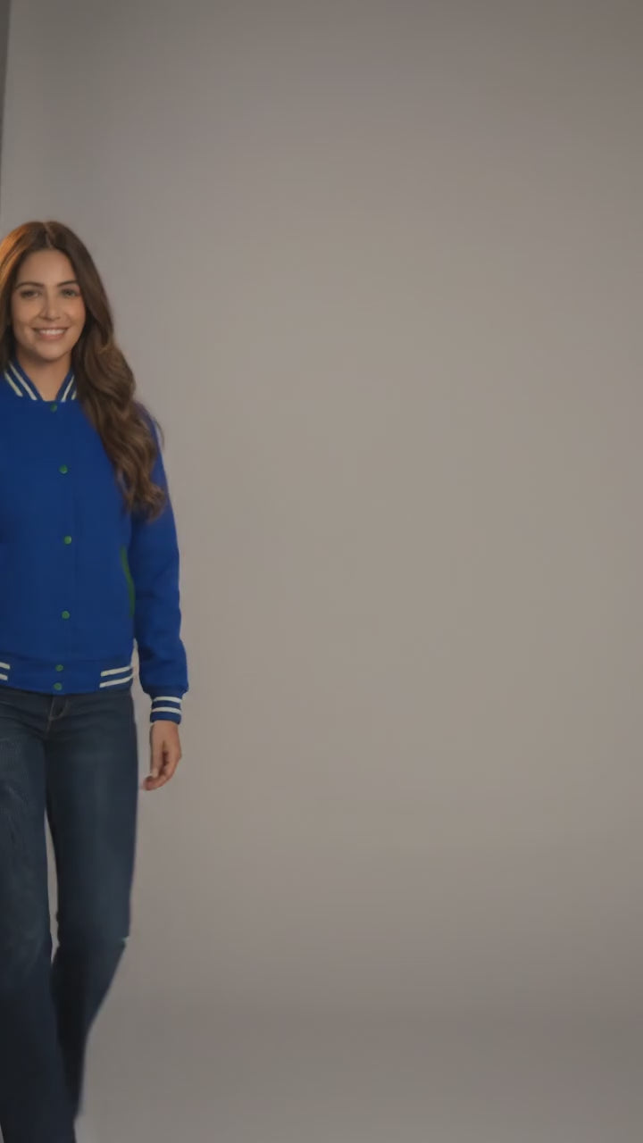 Varsity Vibe Women’s Blue Varsity Jacket