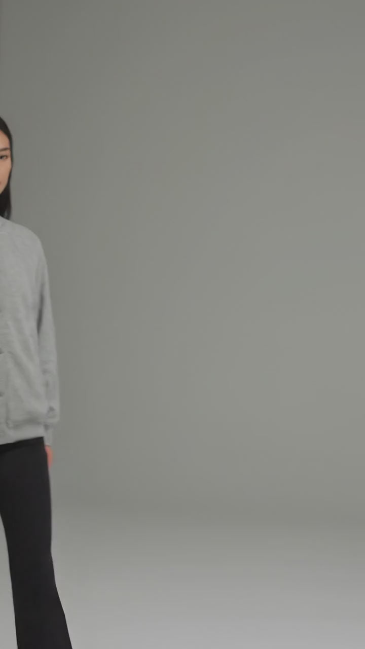 Sleek Grey Women’s Varsity Jacket