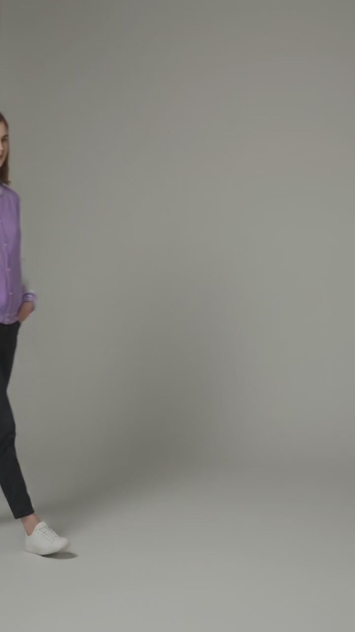 Purple & White Classic Varsity Jacket for Women