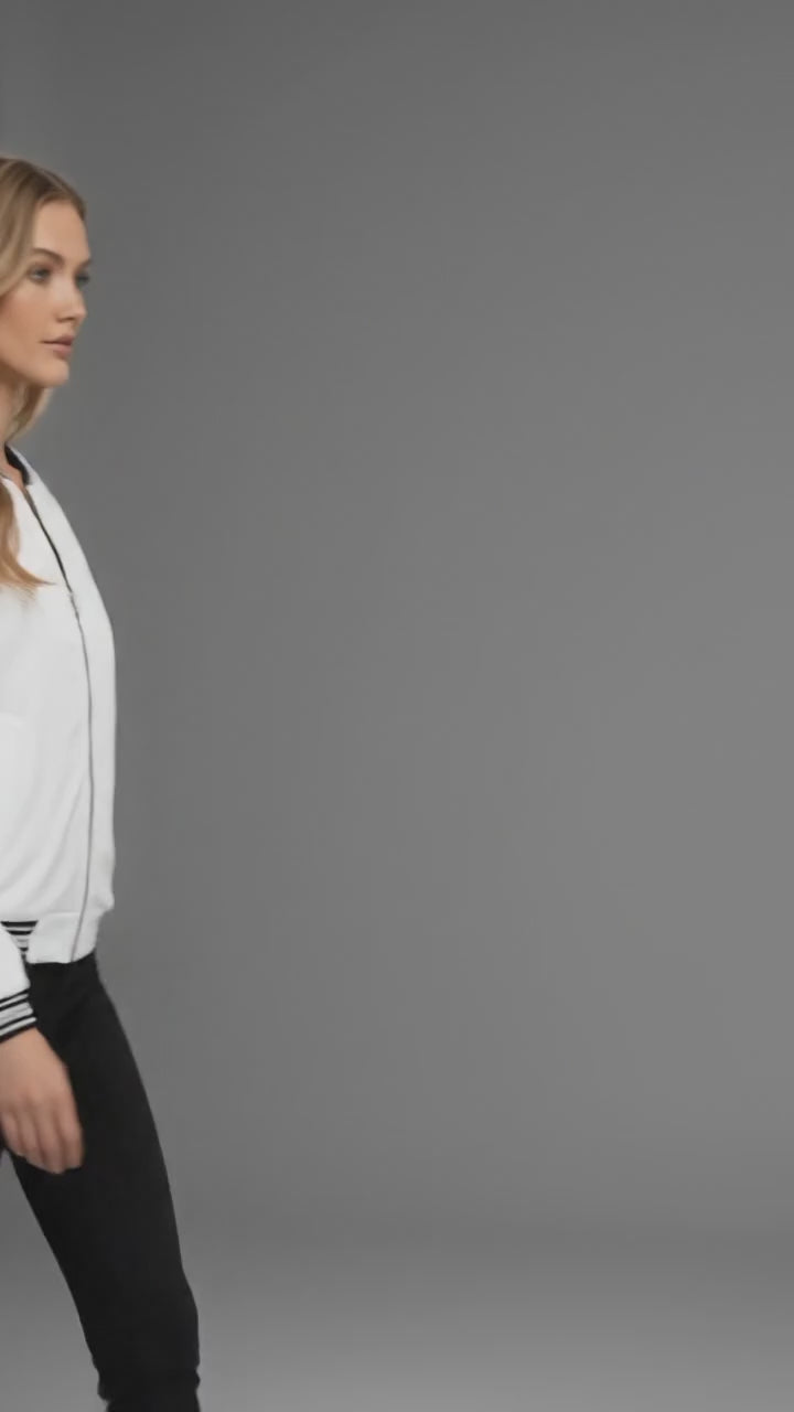 Pure White Women’s Varsity Jacket