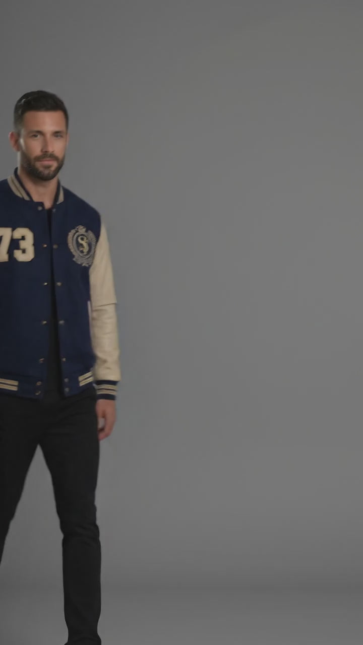 Men’s Slim Fit Varsity Bomber Jacket – Cotton Casual Streetwear Style