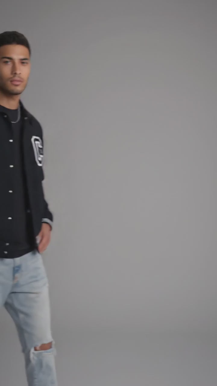 Men’s Retro Varsity Jacket – Classic Letterman Bomber Style