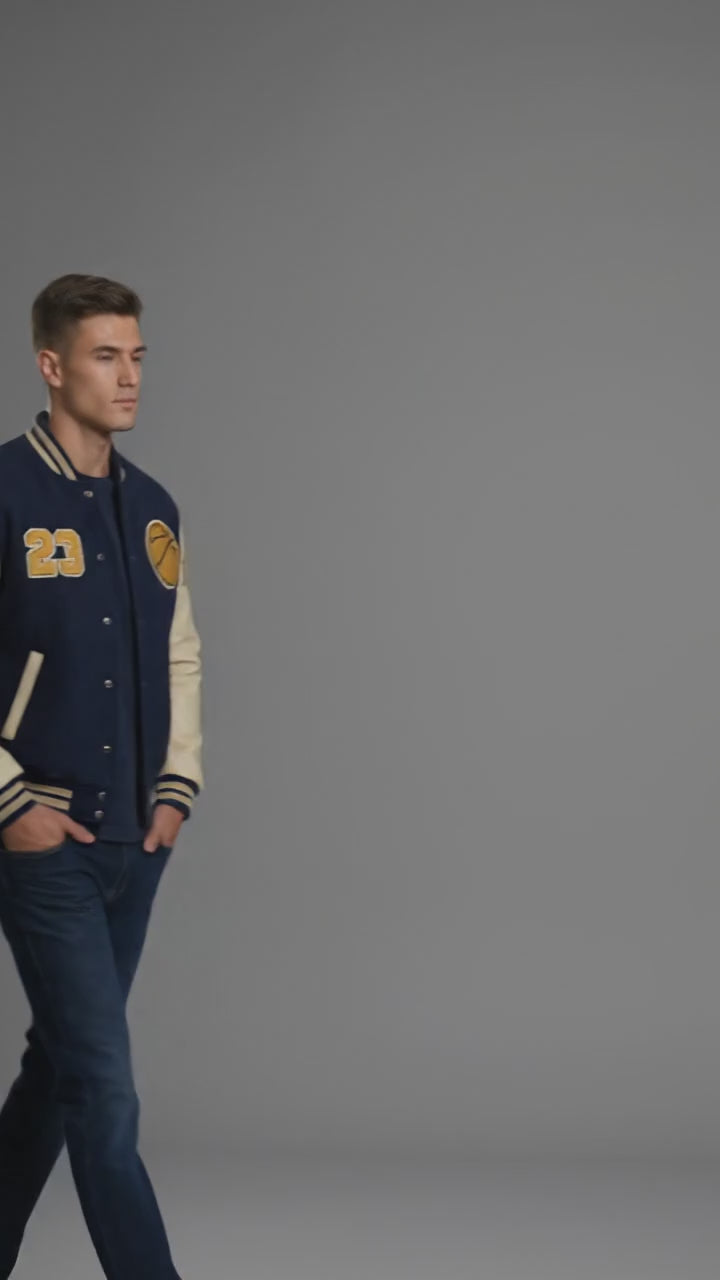Collegiate Basketball Varsity Jacket – Embroidered 23/24 Bomber