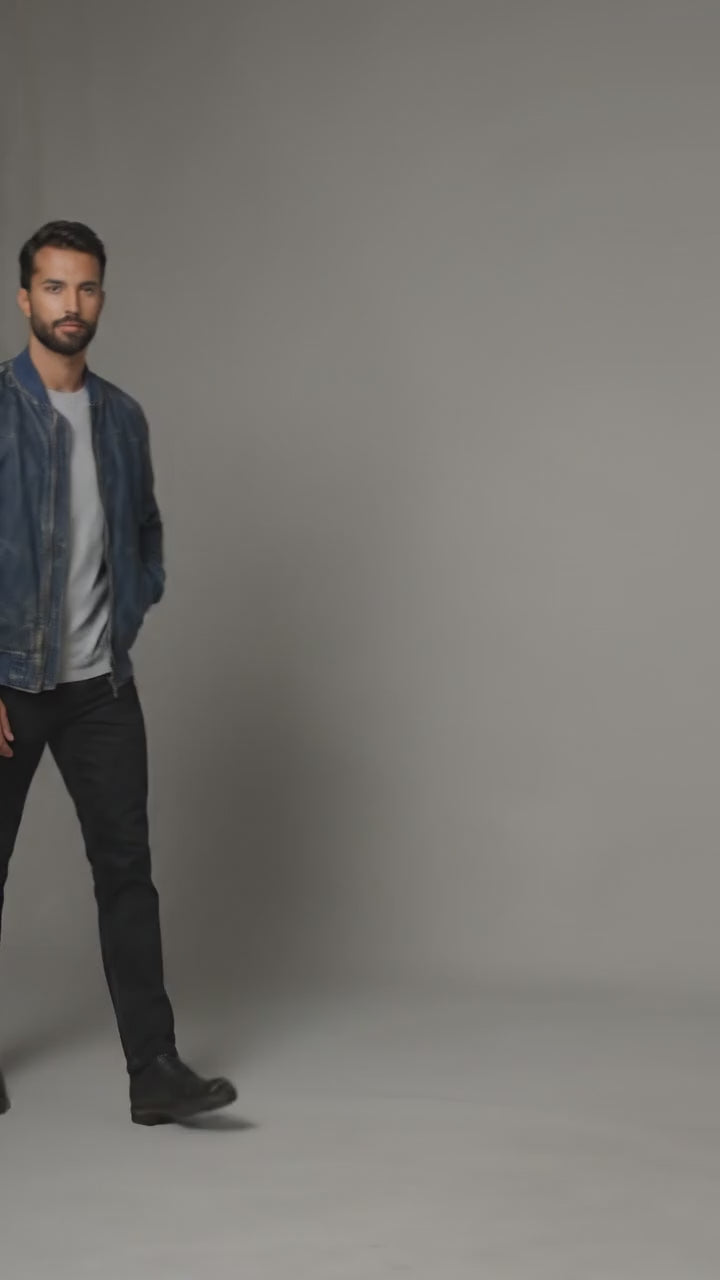 Men’s Suede Bomber Jacket – Lightweight Full Zip Vintage Varsity Style