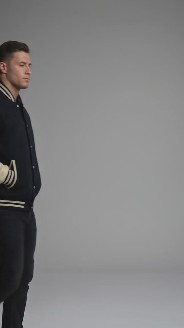 Men’s Classic Wool Leather Varsity Jacket