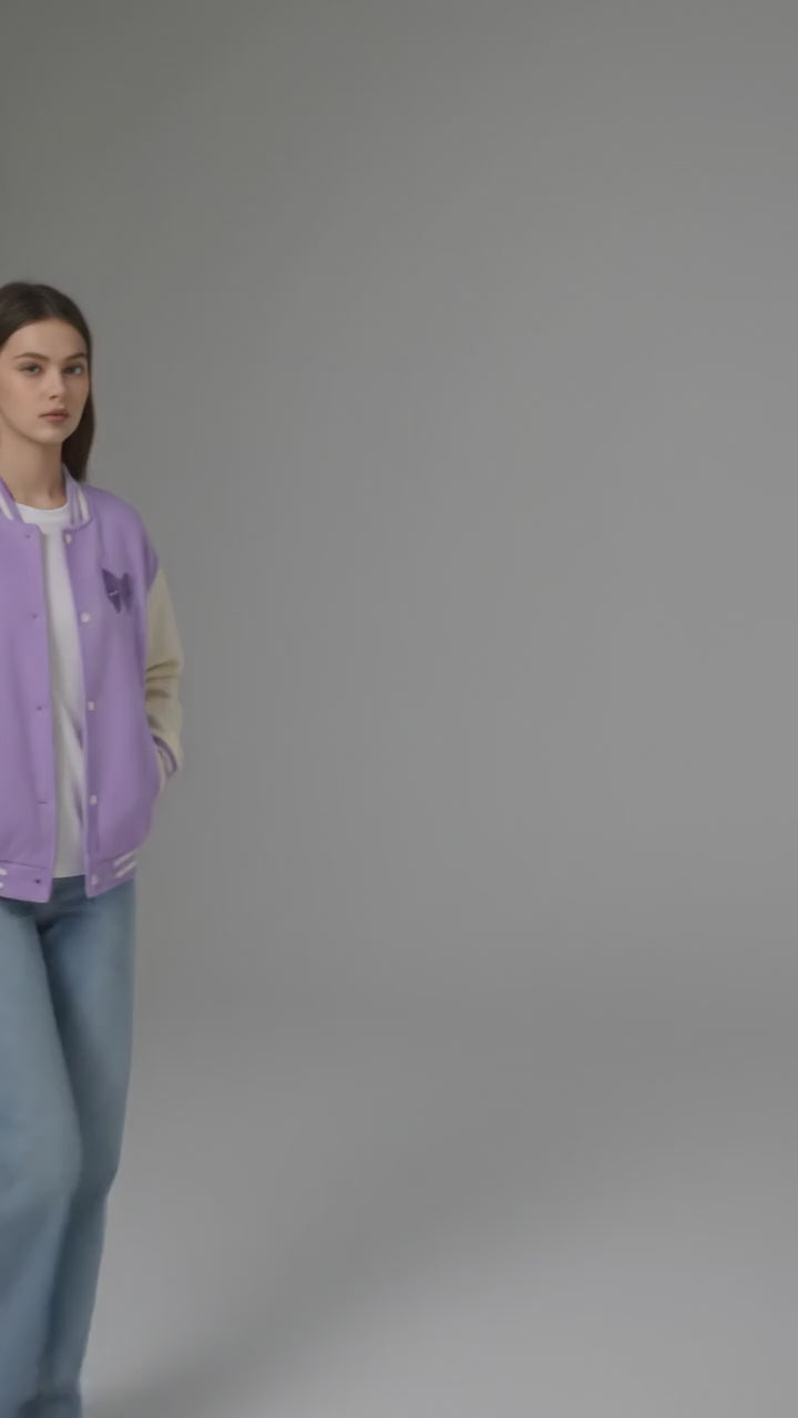 Sugar Lavender Varsity Jacket