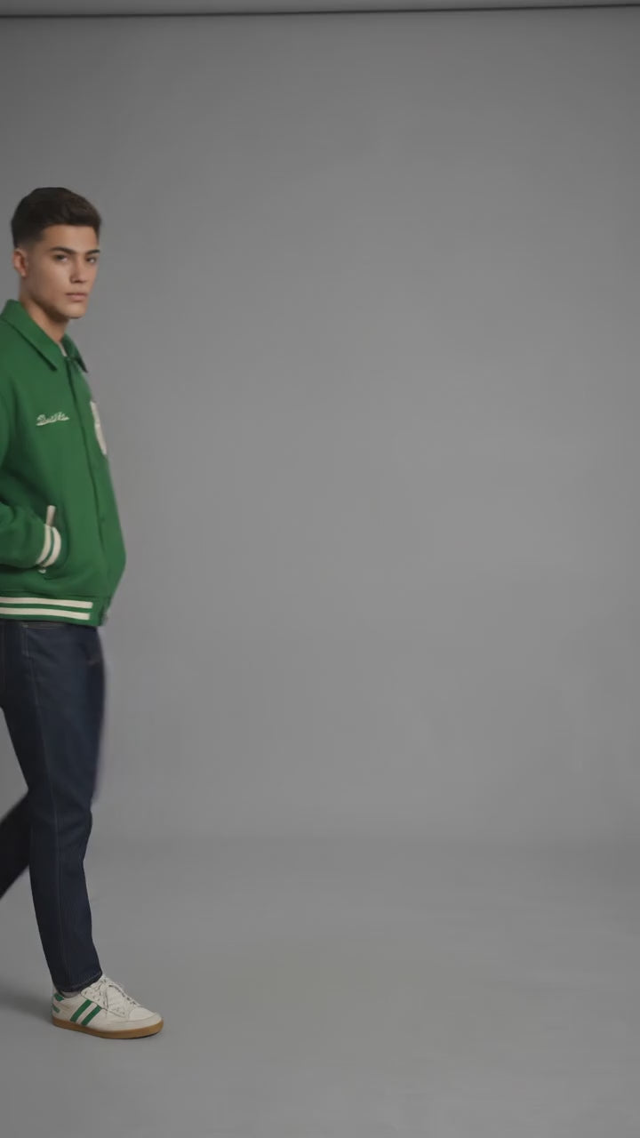 Men’s Green oversize Varsity Jacket – Limited Edition Letterman jacket