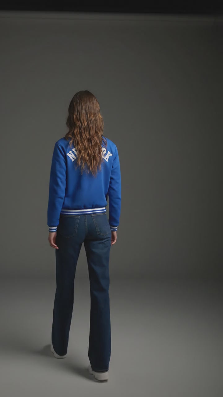 Classic Blue Women’s Leather Jacket