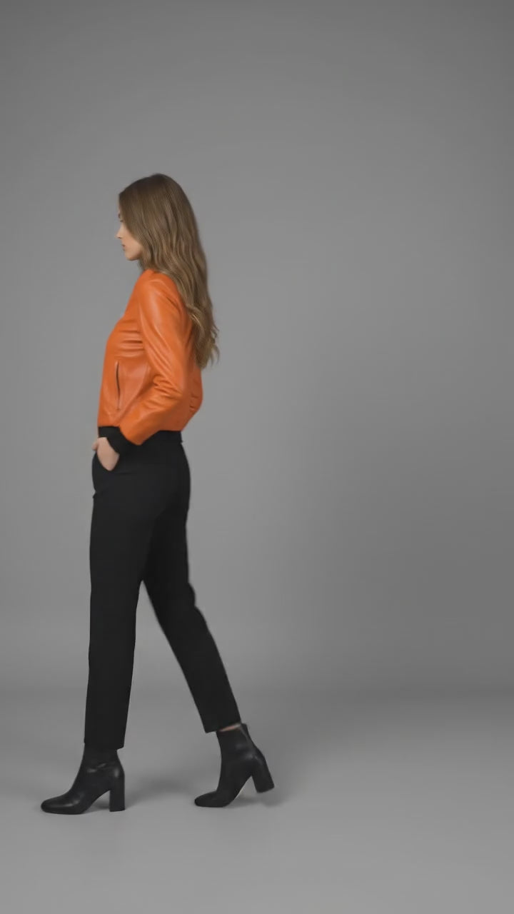 Orange Crush Classic Women’s Orange Varsity Jacket