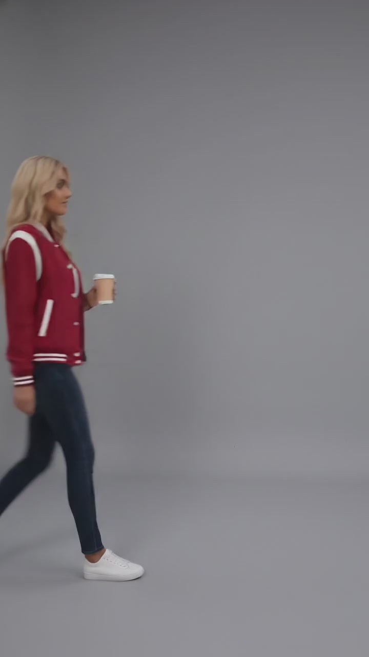 Fire Red Classic Varsity Letterman Jacket