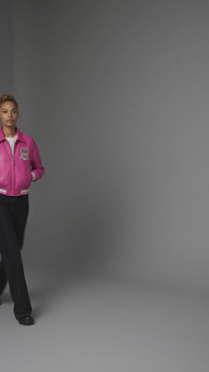 Pink Rebel Street Varsity Jacket for Women