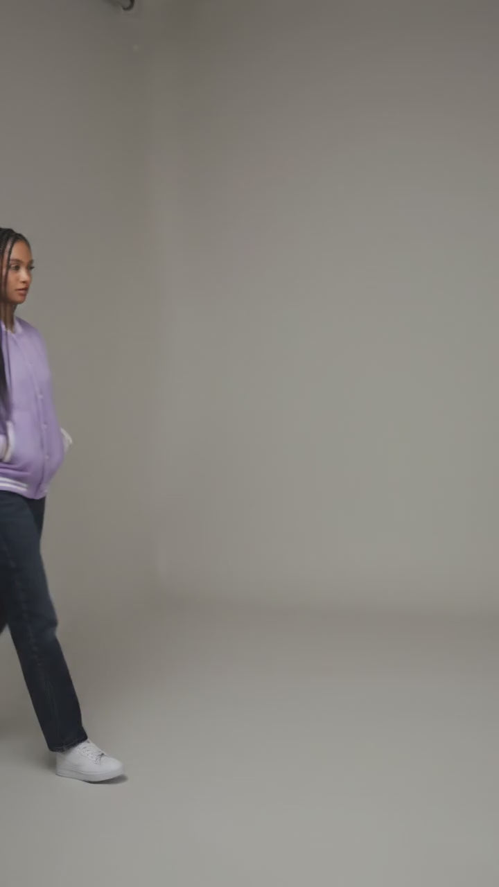 Lavender & White Classic Varsity Jacket