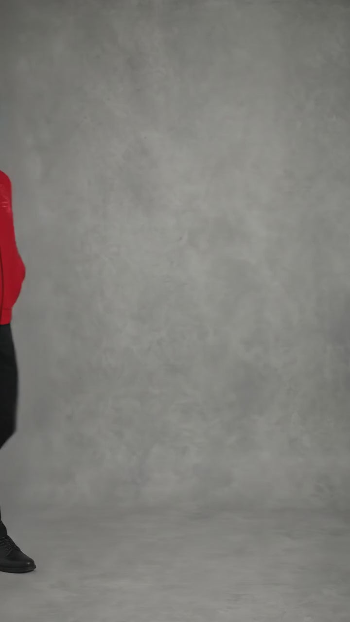 Men’s Red Wool Varsity Jacket – Classic Letterman Bomber Style