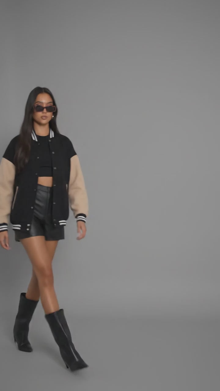 Blackstone Beige Women’s Varsity Jacket