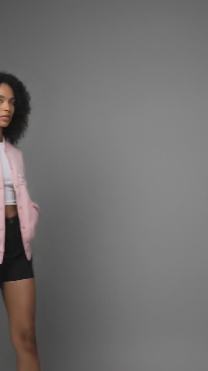Pink & White Hello Kitty Varsity Jacket