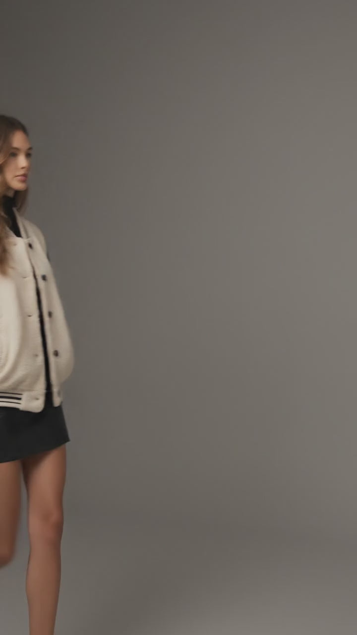 Ivory Edge Varsity Jacket
