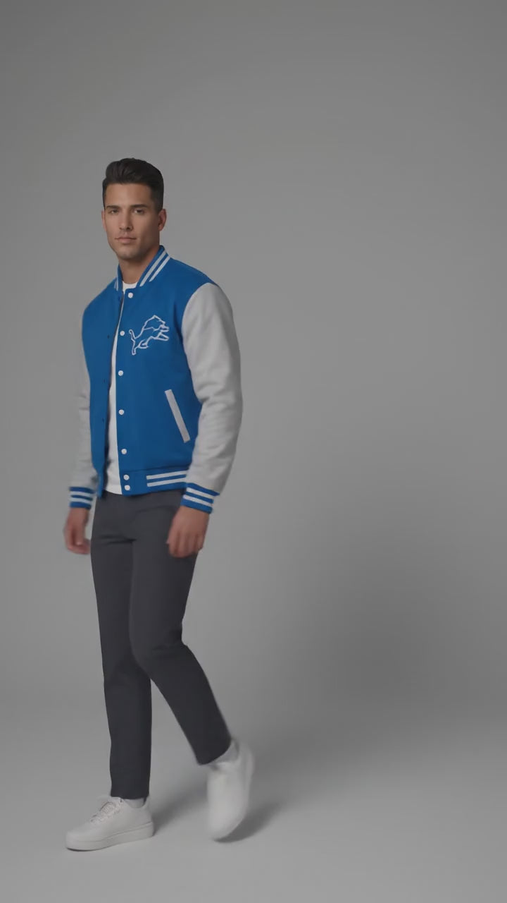 Men’s Classic Wool & Leather Varsity Bomber Jacket