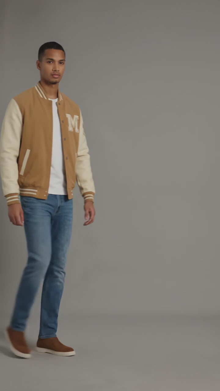 Men’s Corduroy Bomber Jacket – Lightweight Zip Up Vintage Fall Varsity Style