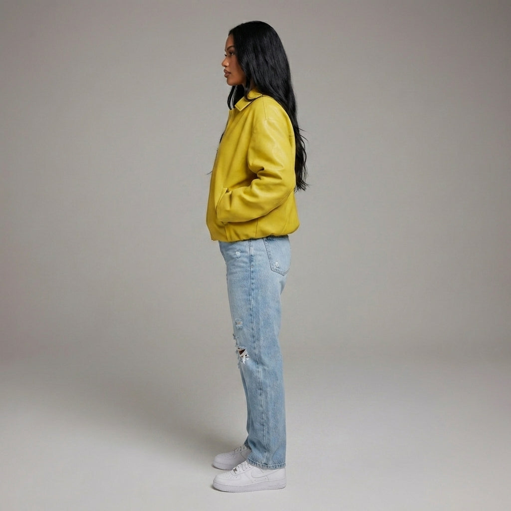 Lemon Glow Aura Women’s Varsity Jacket