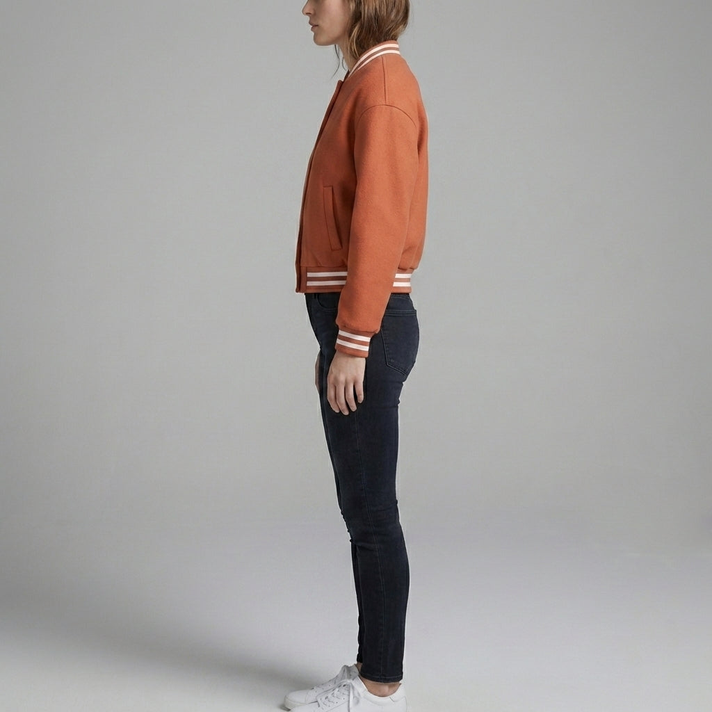 Orange Fusion Women’s Varsity Jacket