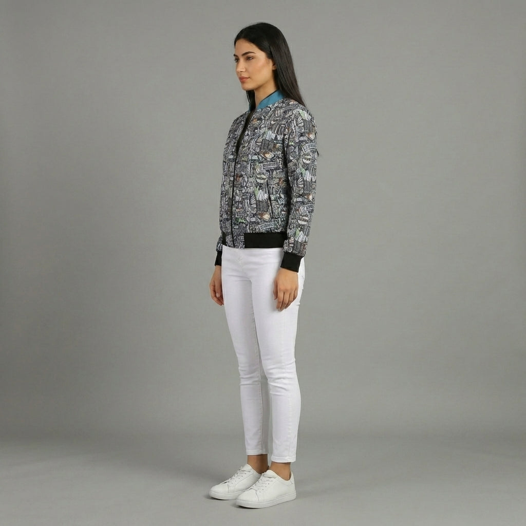 Aura Print Women’s Varsity Jacket