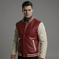 Men’s Premium Leather Varsity Jacket – Classic Letterman Style